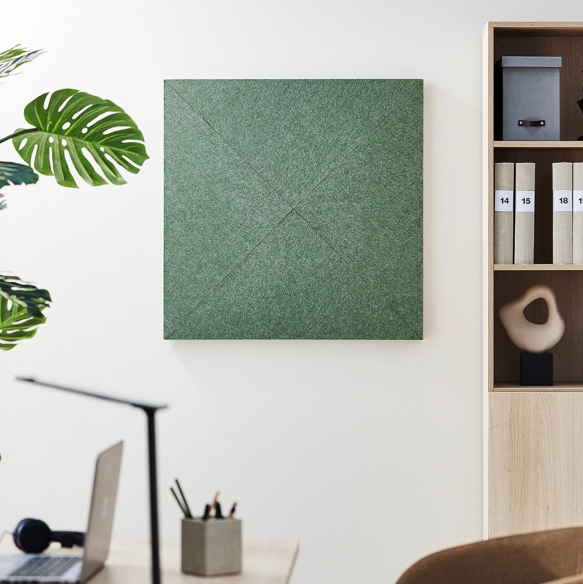Akustiikkapaneeli PATTERN 600x600x40 mm, 4 kpl/pk, vihreä