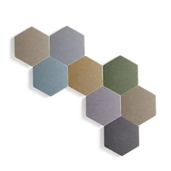 Akustiikkapaneeli seinään POLY Hexagon, 600x600x56 mm, keltainen
