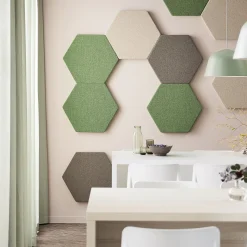 Akustiikkapaneeli seinään POLY Hexagon, 600x600x56 mm, ruskea