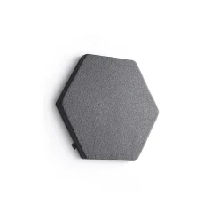 Akustiikkapaneeli seinään POLY Hexagon, 600x600x56 mm, tummanharmaa