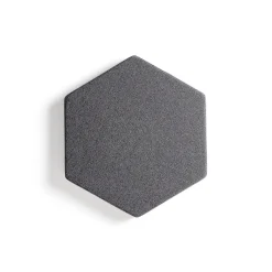 Akustiikkapaneeli seinään POLY Hexagon, 600x600x56 mm, tummanharmaa