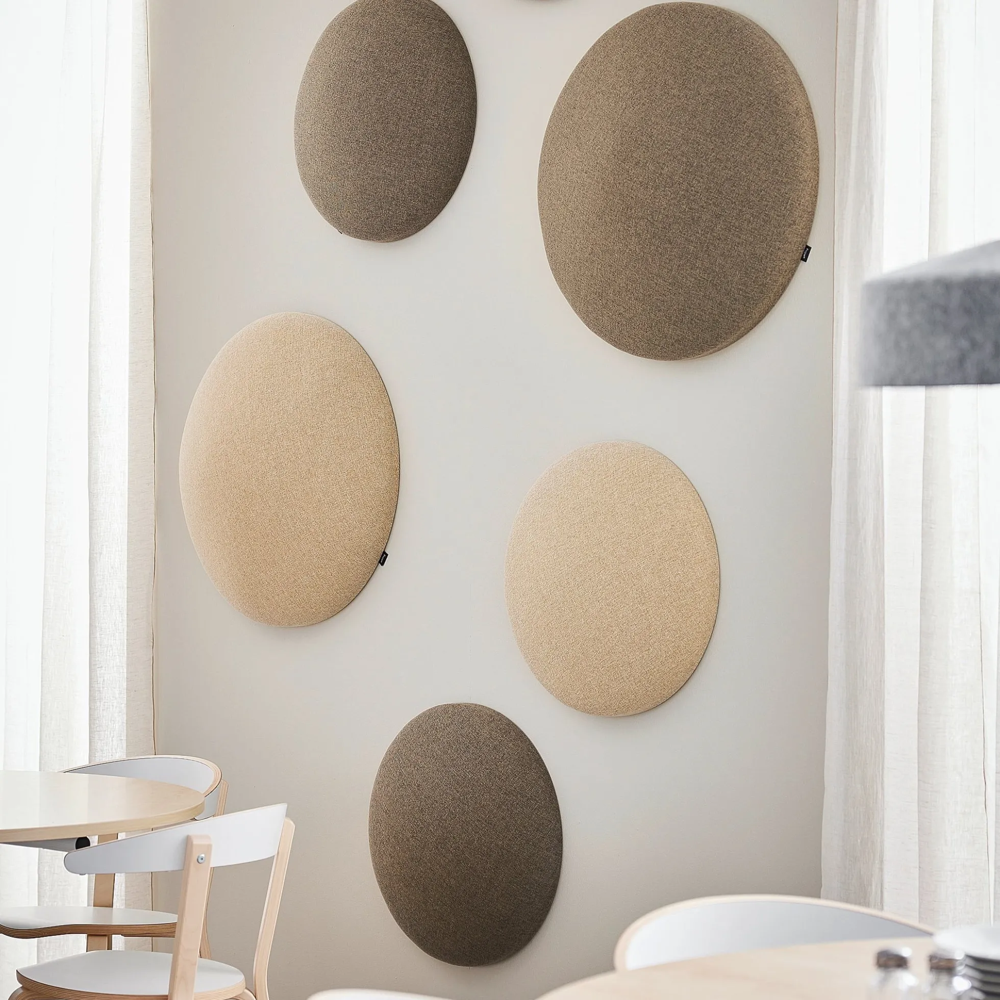 Akustiikkapaneeli seinään POLY Kaareva ympyrä, Ø550x140 mm, beige