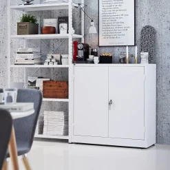 Arkistokaappi STYLE Lukollinen, 2 hyllytasoa, 1000x1000x400 mm, valkoinen, valkoinen
