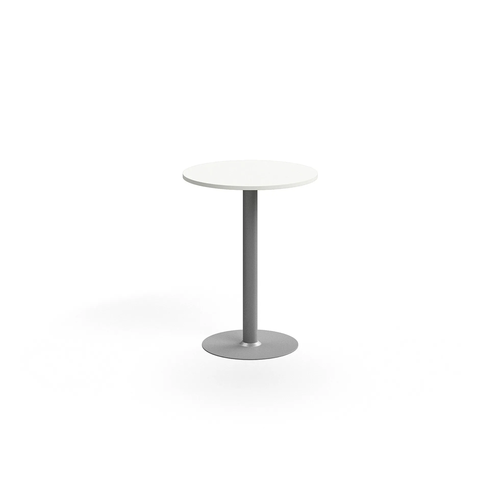 Baaripöytä ALVA Ø700x900 mm, korkeapainelaminaatti, hopea/valkoinen