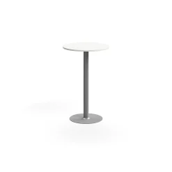 Baaripöytä ALVA Ø700x1100 mm, korkeapainelaminaatti, hopea/valkoinen