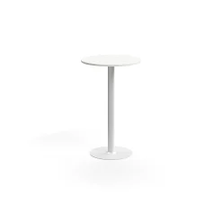Baaripöytä ALVA Ø700x1100 mm, korkeapainelaminaatti, valkoinen