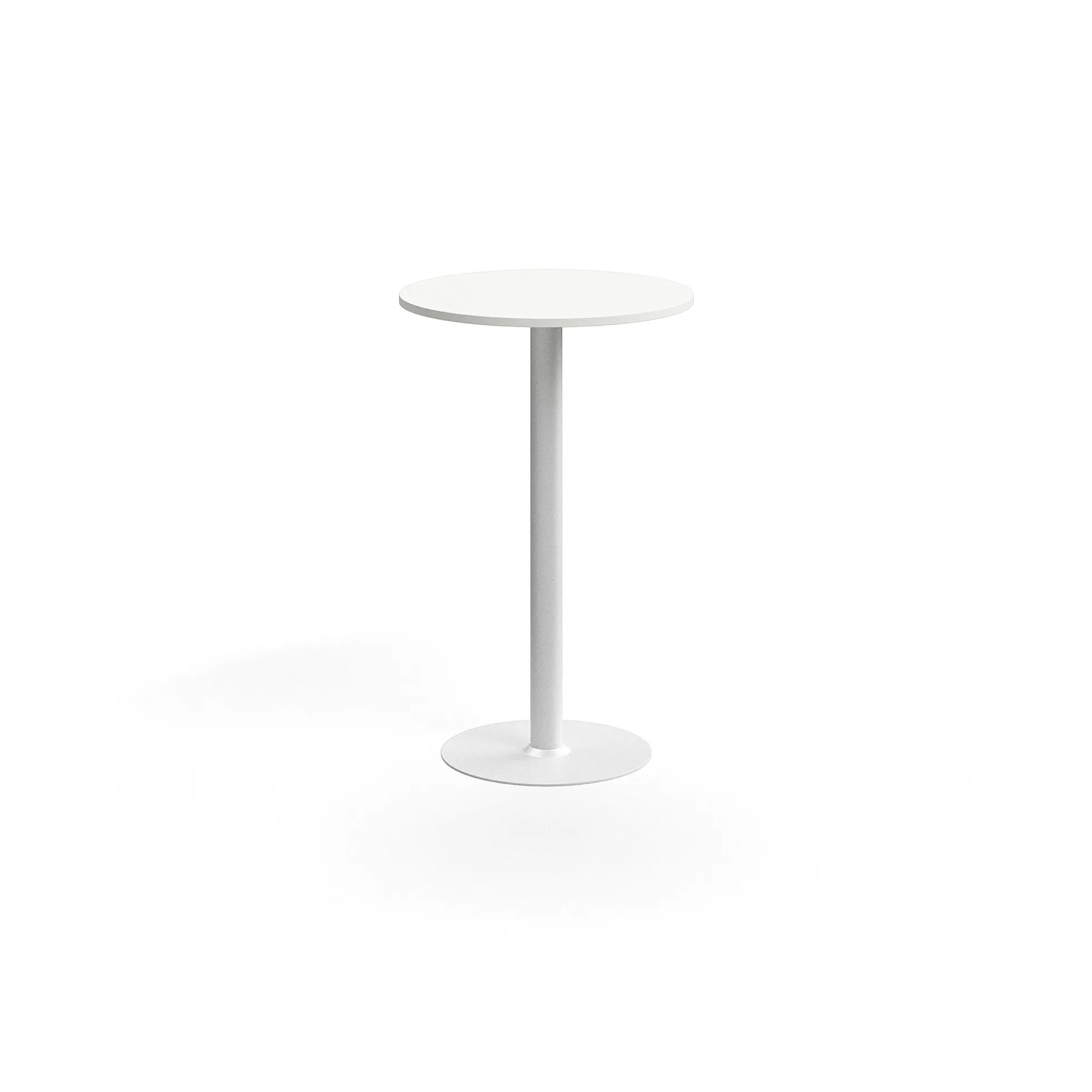 Baaripöytä ALVA Ø700x1100 mm, korkeapainelaminaatti, valkoinen