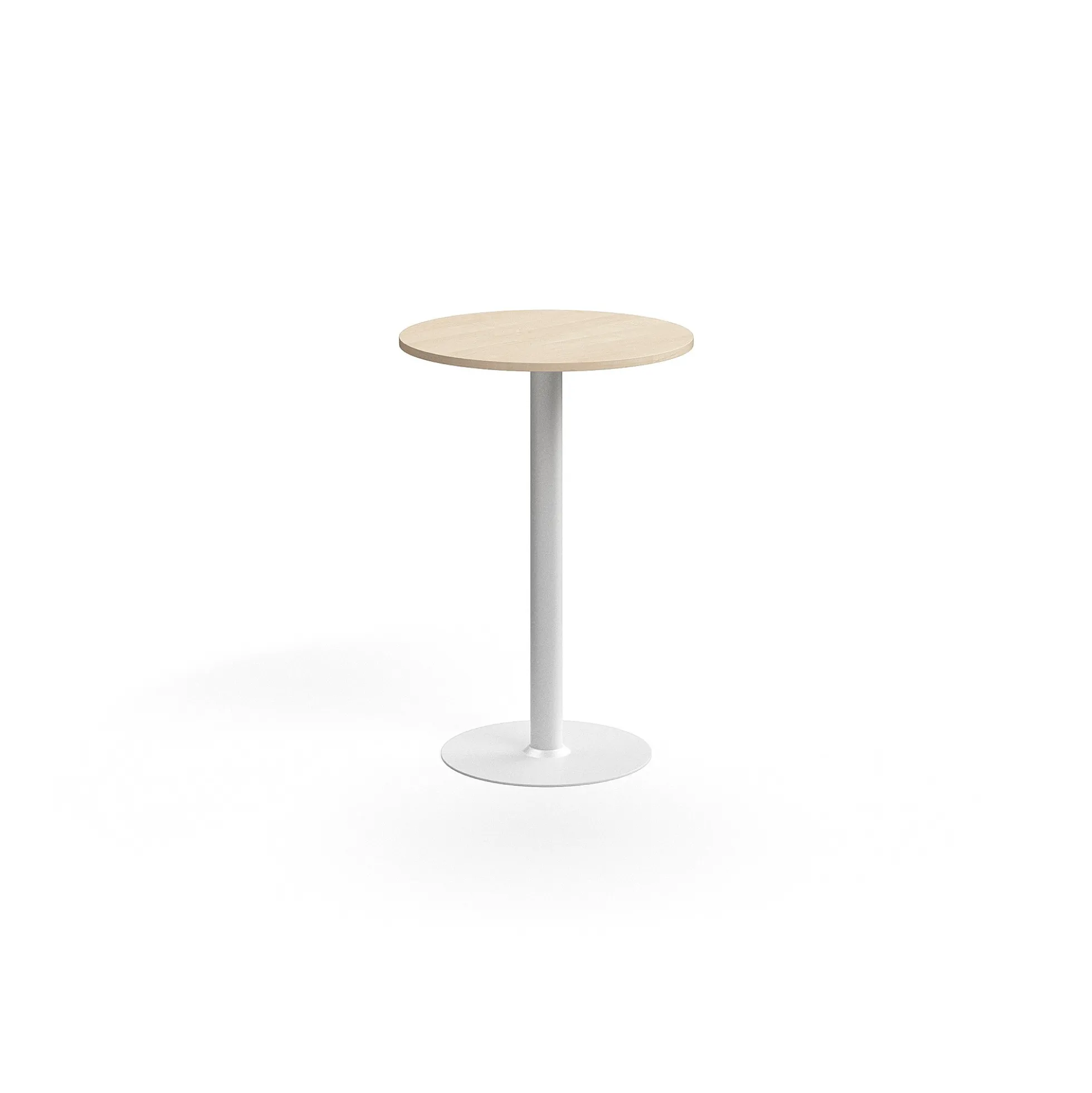 Baaripöytä ALVA Ø700x1000 mm, korkeapainelaminaatti, valkoinen/koivu