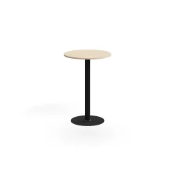Baaripöytä ALVA Ø700x1000 mm, lattiaan kiinnitettävä, korkeapainelaminaatti, musta/koivu