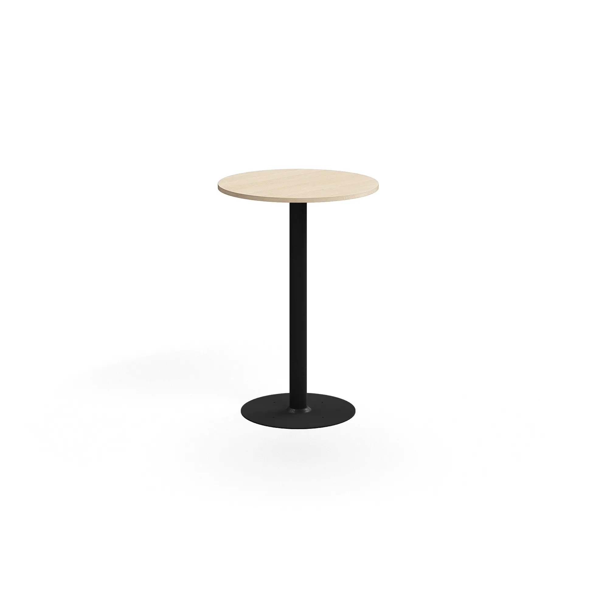 Baaripöytä ALVA Ø700x1000 mm, lattiaan kiinnitettävä, korkeapainelaminaatti, musta/koivu