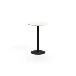 Baaripöytä ALVA Ø700x1000 mm, lattiaan kiinnitettävä, korkeapainelaminaatti, musta/valkoinen