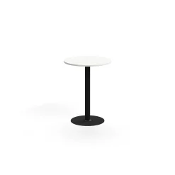Baaripöytä ALVA Ø700x900 mm, lattiaan kiinnitettävä, korkeapainelaminaatti, musta/valkoinen