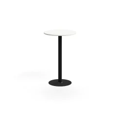 Baaripöytä ALVA Ø700x1100 mm, lattiaan kiinnitettävä, korkeapainelaminaatti, musta/valkoinen