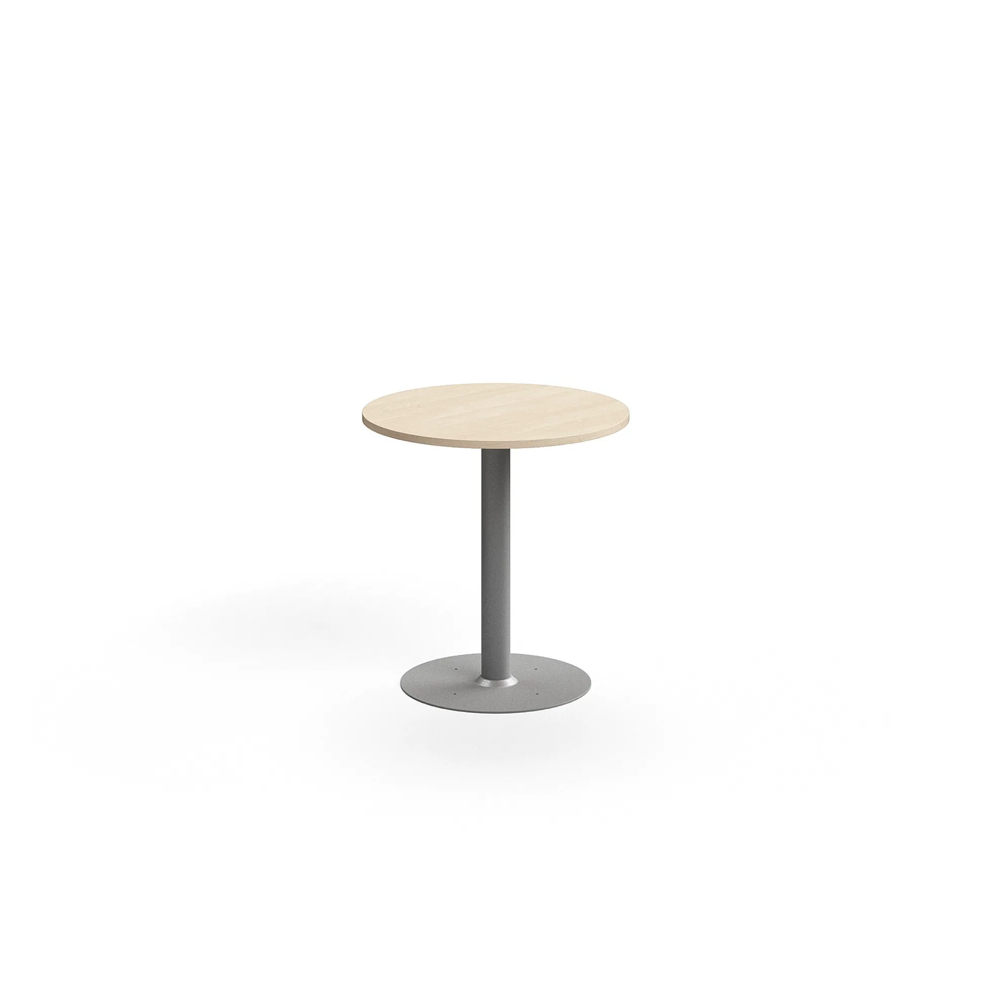 Baaripöytä ALVA Ø700x720 mm, lattiaan kiinnitettävä, korkeapainelaminaatti, hopea/koivu