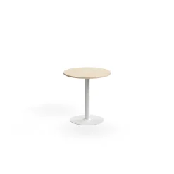Baaripöytä ALVA Ø700x720 mm, lattiaan kiinnitettävä, korkeapainelaminaatti, valkoinen/koivu