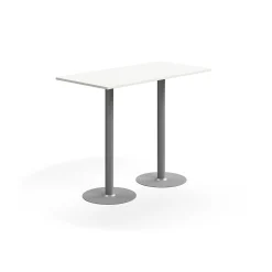 Baaripöytä ALVA 1400x700x1000 mm, korkeapainelaminaatti, hopea/valkoinen