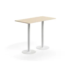 Baaripöytä ALVA 1400x700x1000 mm, korkeapainelaminaatti, valkoinen/koivu