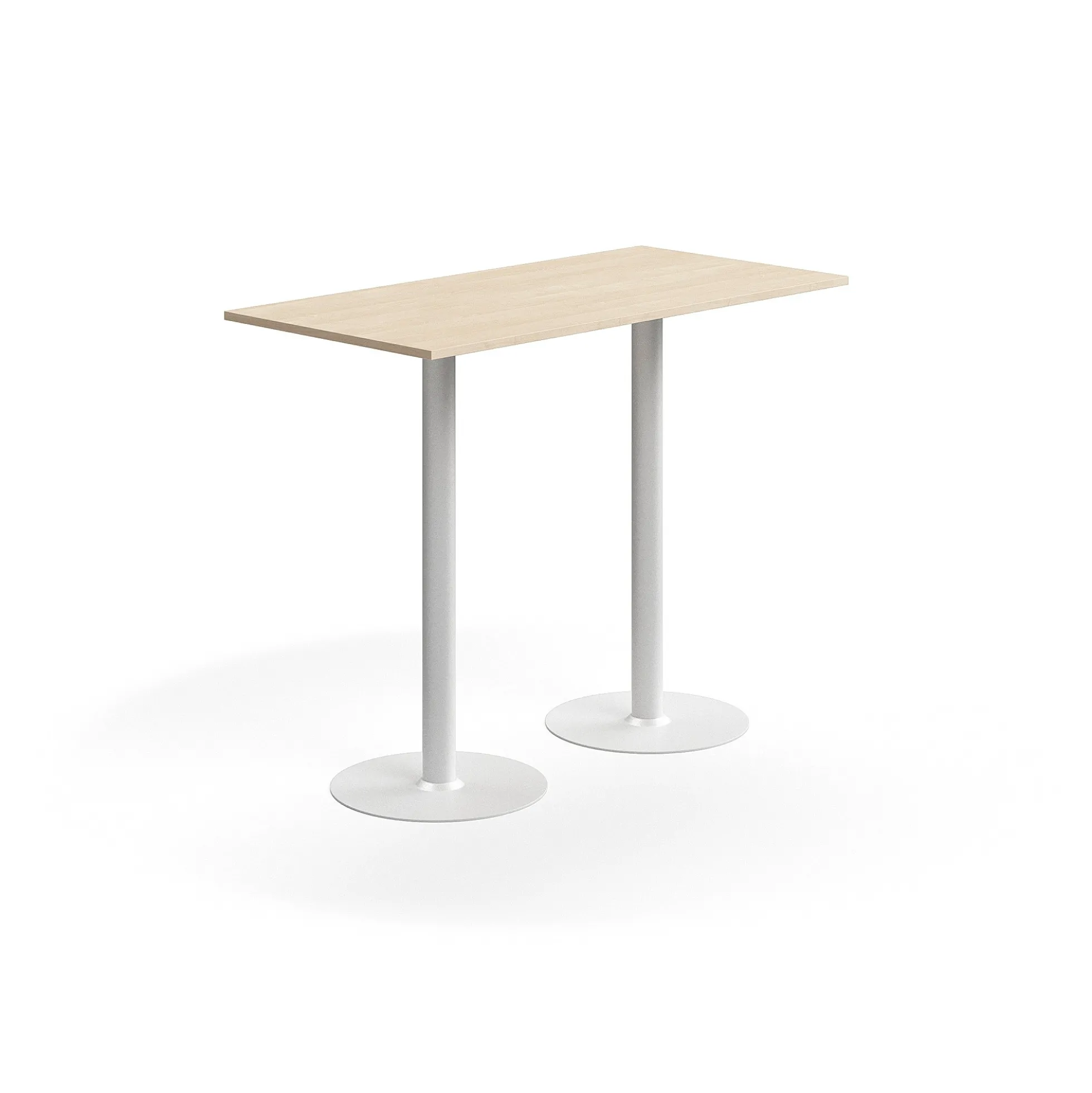 Baaripöytä ALVA 1400x700x1000 mm, korkeapainelaminaatti, valkoinen/koivu