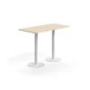 Baaripöytä ALVA 1400x700x1000 mm, lattiaan kiinnitettävä, korkeapainelaminaatti, valkoinen/koivu