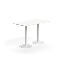 Baaripöytä ALVA 1400x700x900 mm, lattiaan kiinnitettävä, korkeapainelaminaatti, valkoinen