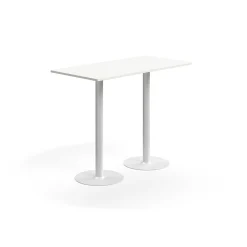 Baaripöytä ALVA 1400x700x1000 mm, lattiaan kiinnitettävä, korkeapainelaminaatti, valkoinen