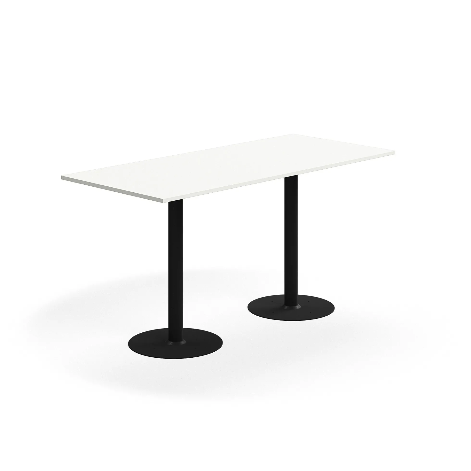 Baaripöytä ALVA 1800x800x900 mm, lattiaan kiinnitettävä, korkeapainelaminaatti, musta/valkoinen