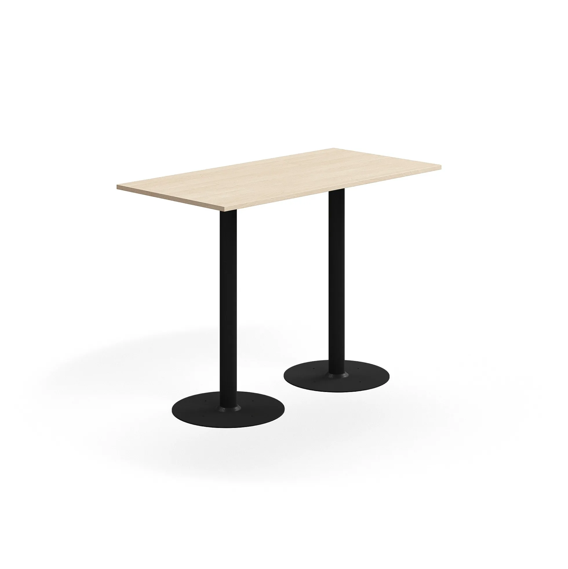 Baaripöytä ALVA 1400x700x1000 mm, lattiaan kiinnitettävä, korkeapainelaminaatti, musta/koivu