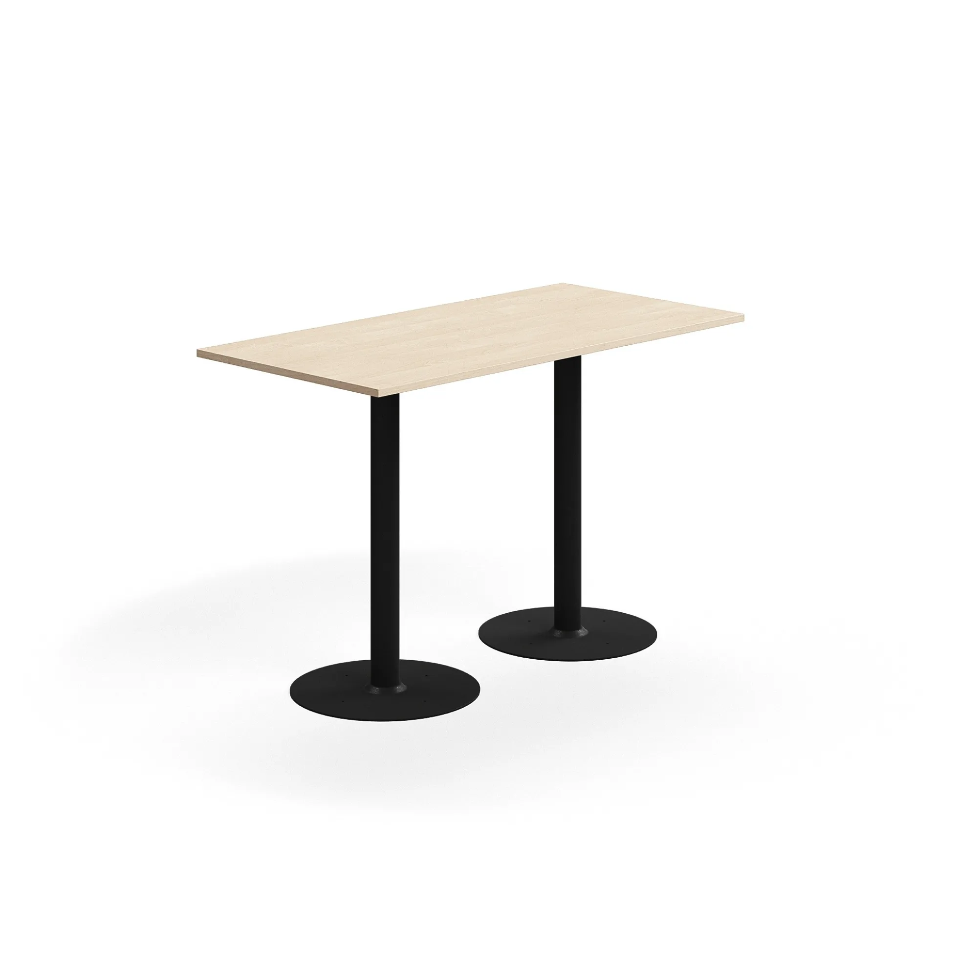 Baaripöytä ALVA 1400x700x900 mm, lattiaan kiinnitettävä, korkeapainelaminaatti, musta/koivu