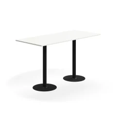 Baaripöytä ALVA 1800x800x1000 mm, lattiaan kiinnitettävä, korkeapainelaminaatti, musta/valkoinen
