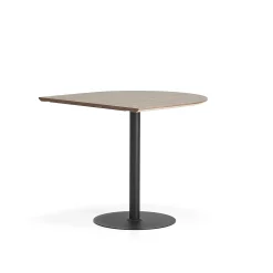 Baaripöytä METRIC Puoliovaali, 1000x1000x900 mm, musta/pähkinä