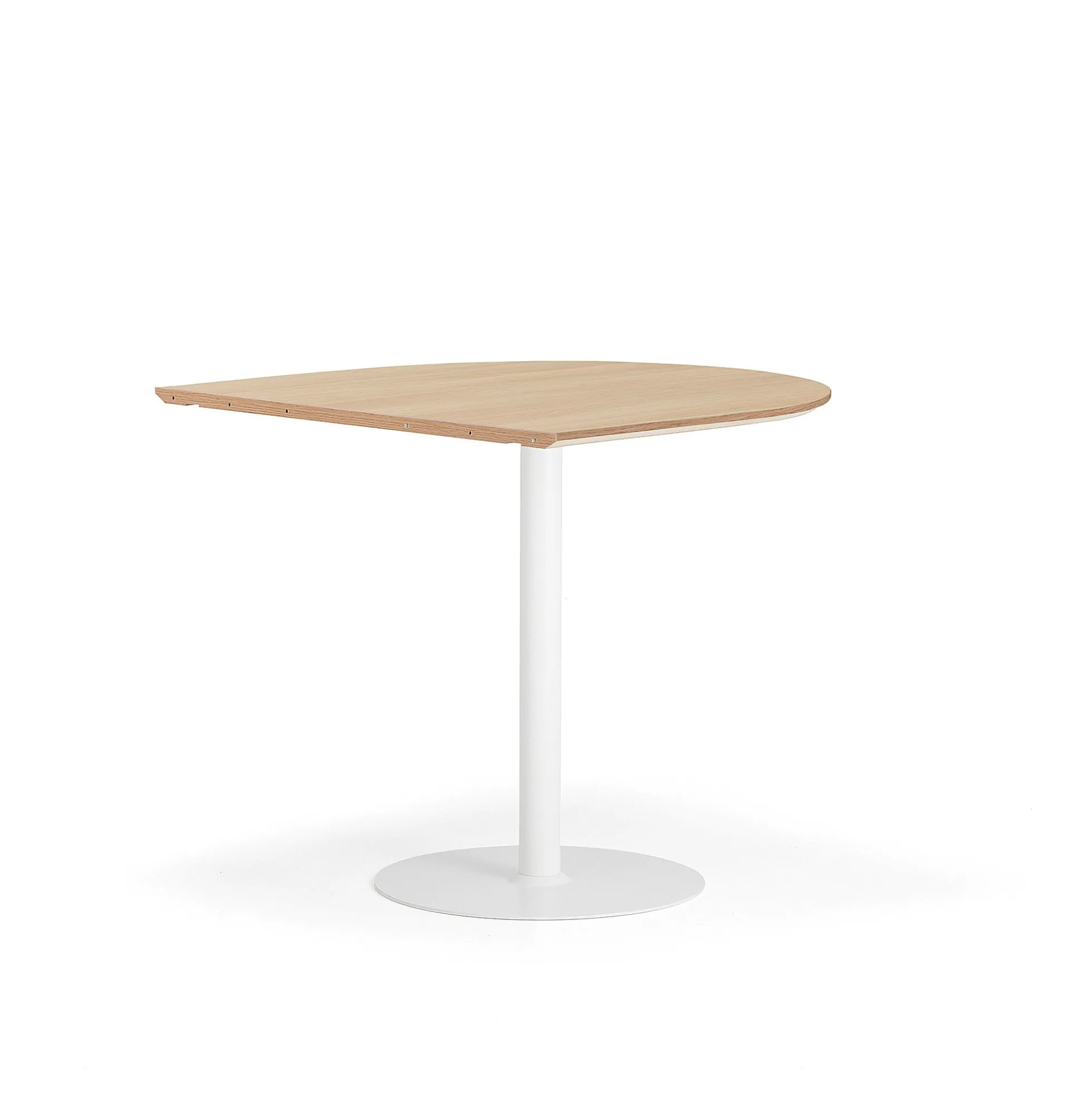 Baaripöytä METRIC Puoliovaali, 1000x1000x900 mm, valkoinen/tammi