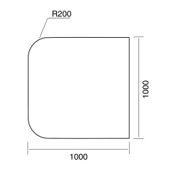 Baaripöytä METRIC Pyöristetyin kulmin, 1000x1000x900 mm, musta/valkoinen