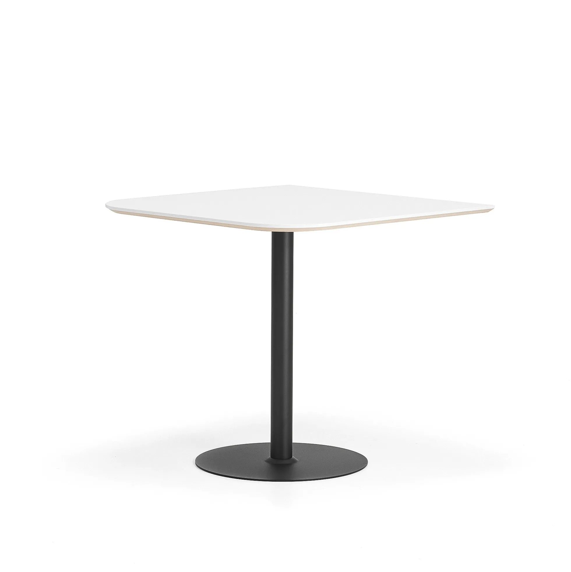Baaripöytä METRIC Pyöristetyin kulmin, 1000x1000x900 mm, musta/valkoinen