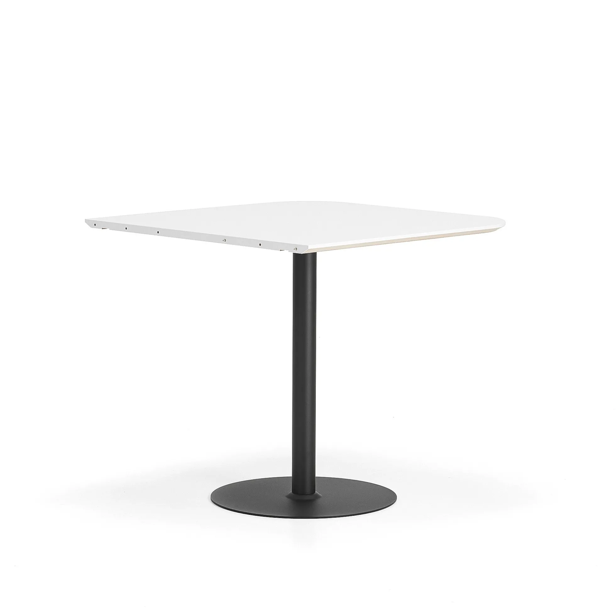 Baaripöytä METRIC Pyöristetyin kulmin, 1000x1000x900 mm, musta/valkoinen