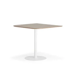 Baaripöytä METRIC Pyöristetyin kulmin, 1000x1000x900 mm, valkoinen/pähkinä