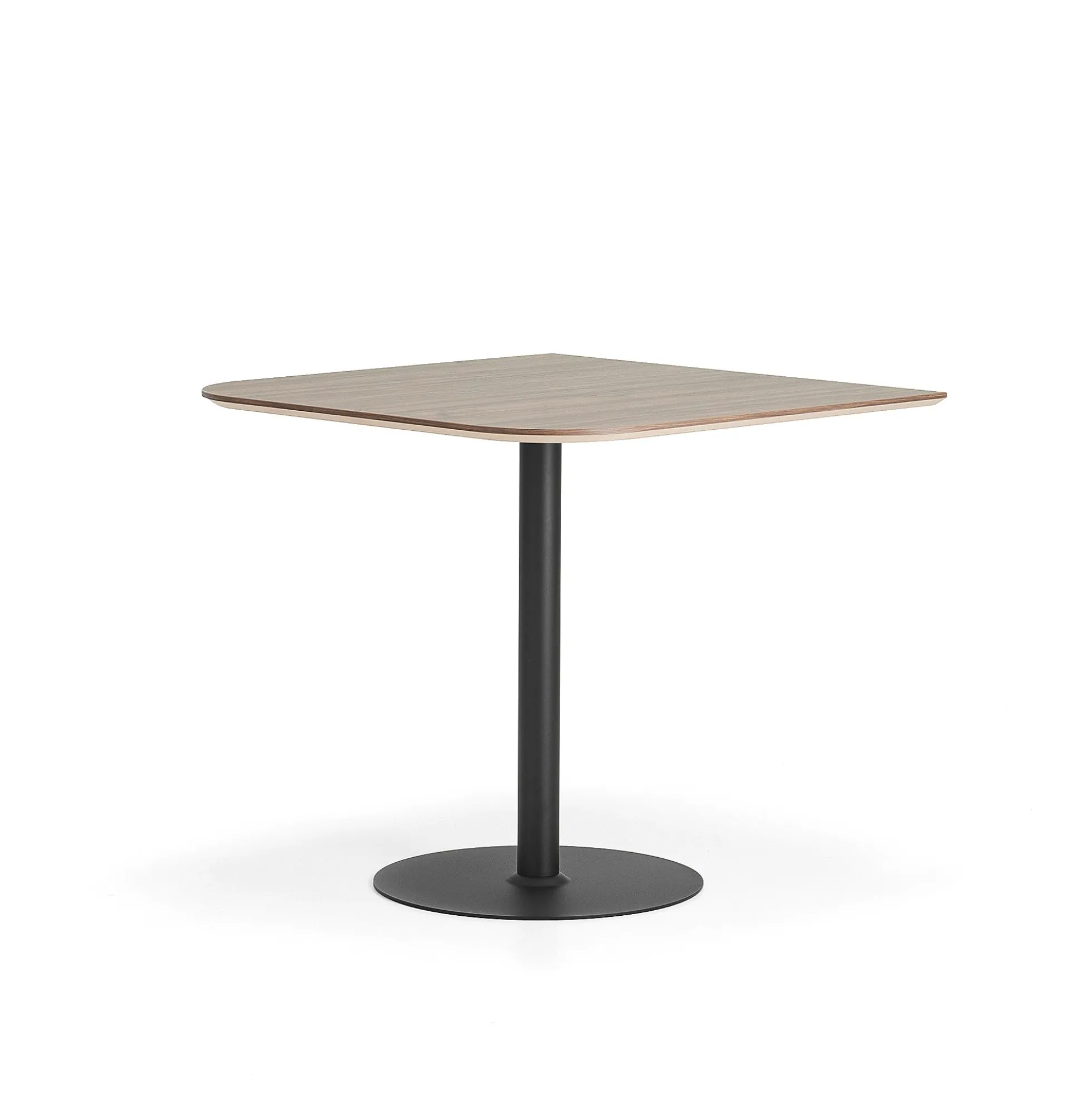 Baaripöytä METRIC Pyöristetyt kulmat, 1000x1000x900 mm, musta/pähkinä