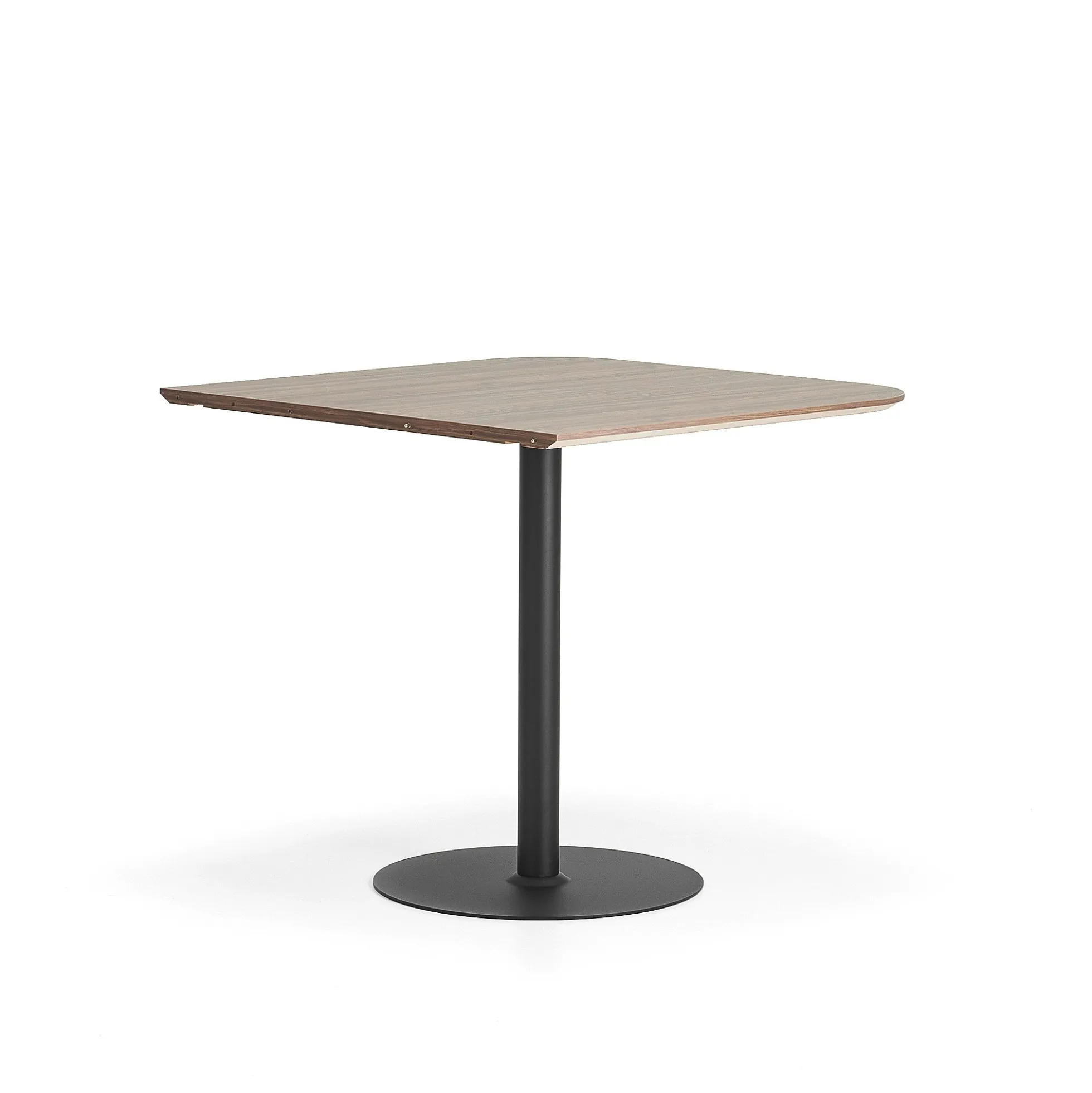 Baaripöytä METRIC Pyöristetyt kulmat, 1000x1000x900 mm, musta/pähkinä