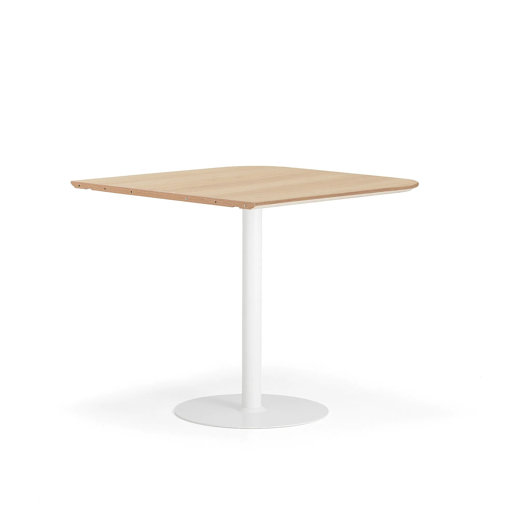 Baaripöytä METRIC Pyöristetyt kulmat, 1000x1000x900 mm, valkoinen/tammi