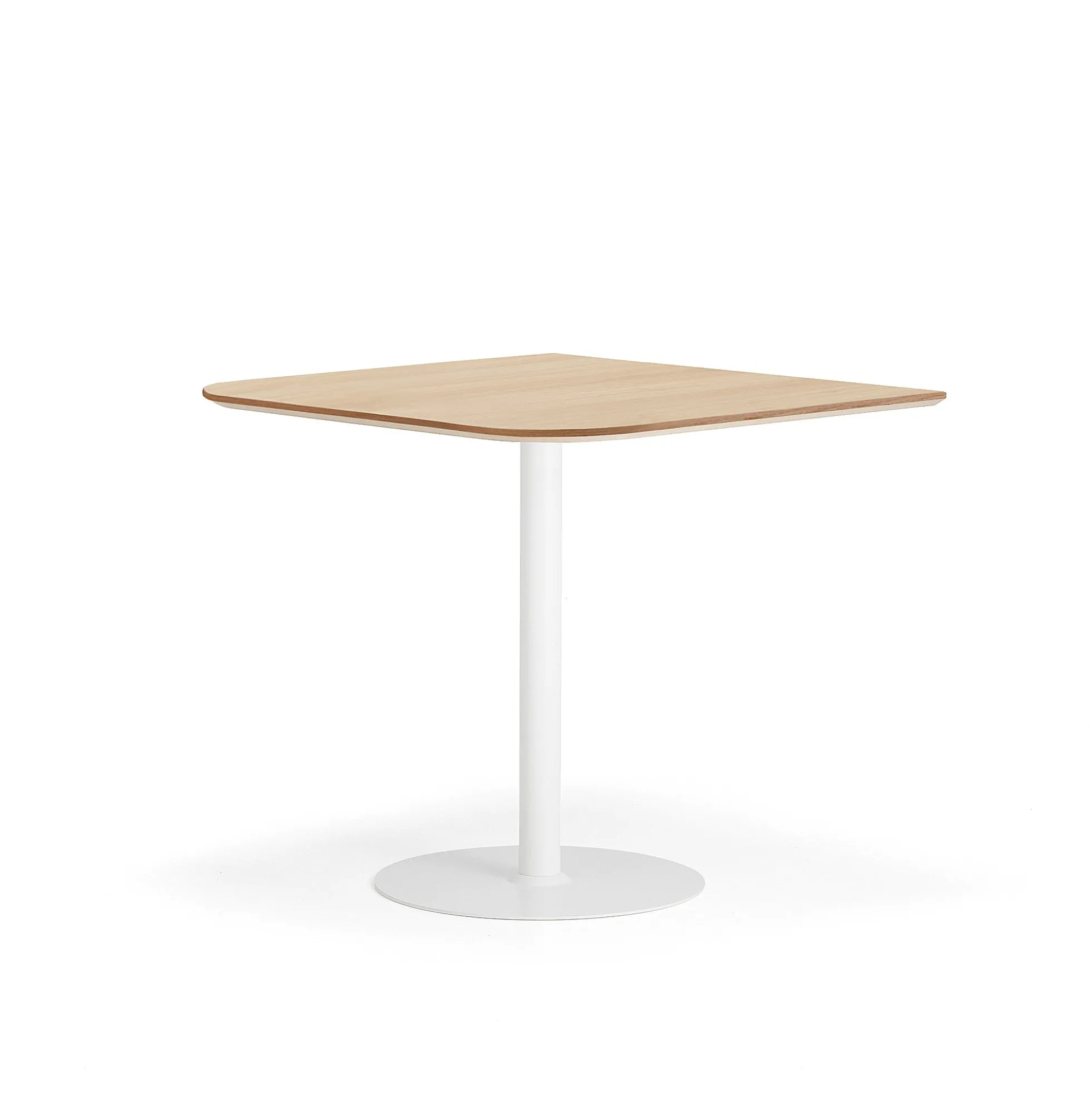 Baaripöytä METRIC Pyöristetyt kulmat, 1000x1000x900 mm, valkoinen/tammi