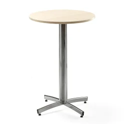 Baaripöytä SANNA Ø700x1050 mm, kromi/koivu