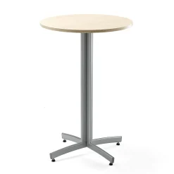 Baaripöytä SANNA Ø700x1050 mm, silver/koivu