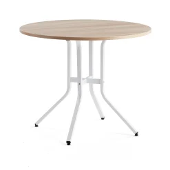 Baaripöytä VARIOUS Ø1100x900 mm, valkoinen, tammi