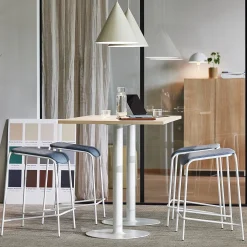 Baaripöytä VERTICUS 1400x800x900 mm, koivu/valkoinen