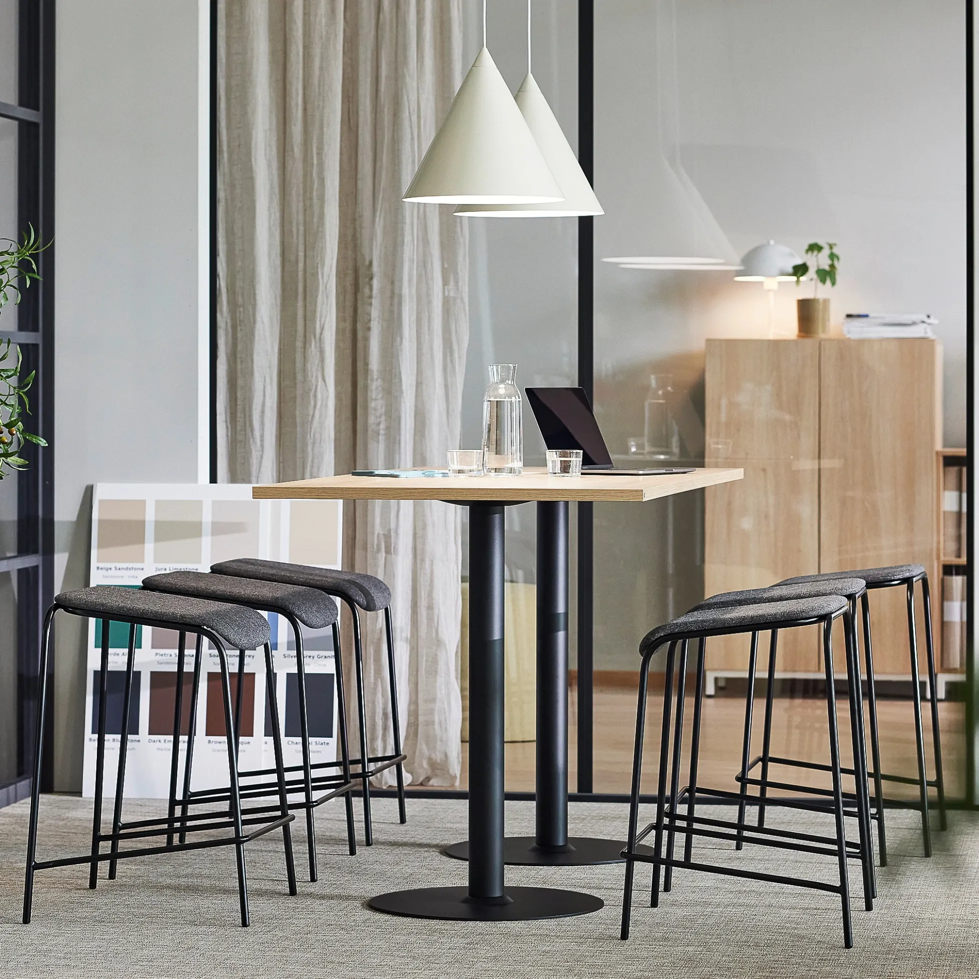 Baaripöytä VERTICUS 1800x800x900 mm, tammi/musta