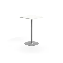 Baaripöytä VERTICUS 700x700x1100 mm, valkoinen/hopea