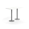 Baaripöytä VERTICUS 1400x800x1100 mm, valkoinen/hopea