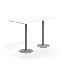 Baaripöytä VERTICUS 1800x800x1100 mm, valkoinen/hopea
