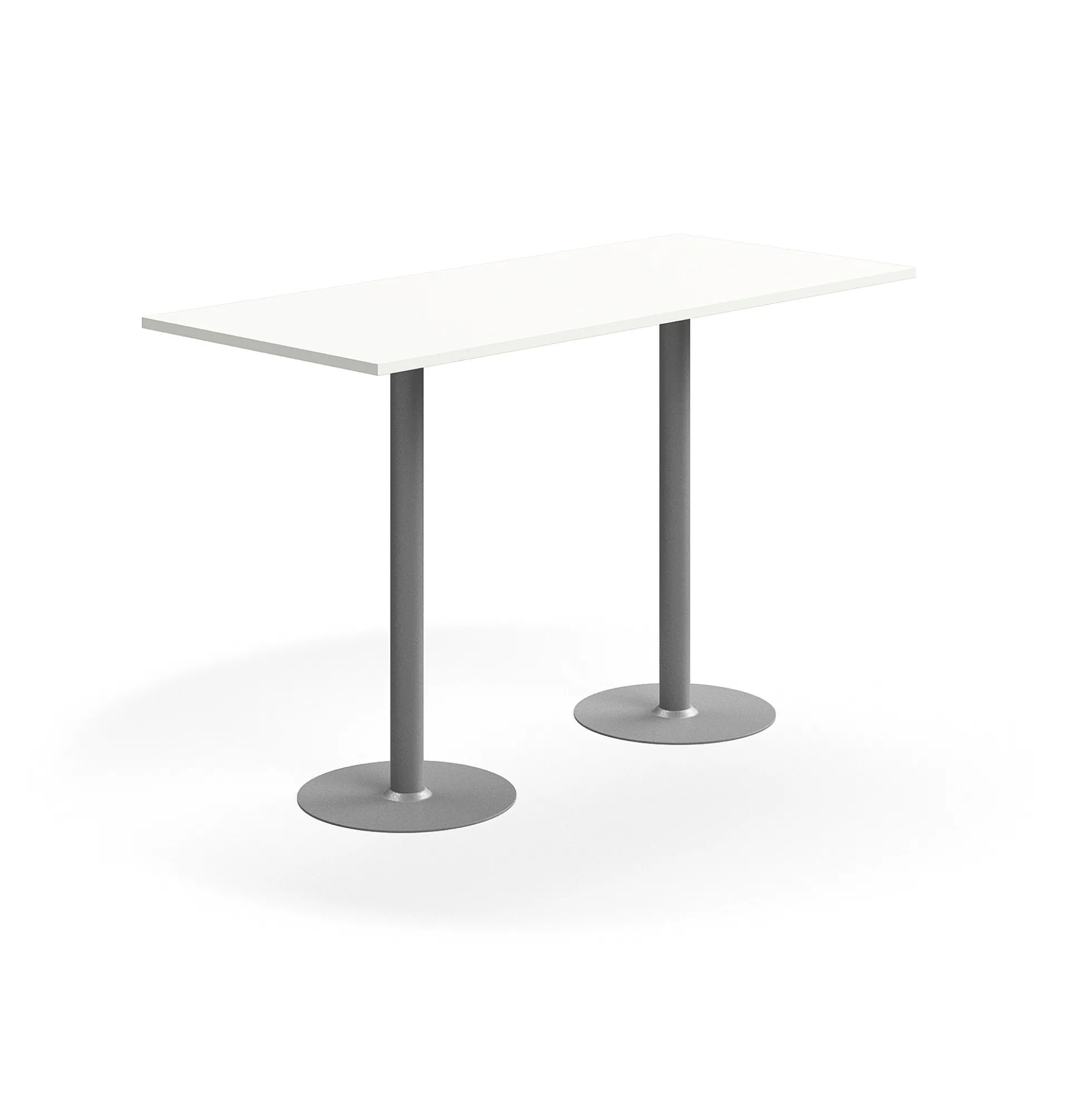 Baaripöytä VERTICUS 1800x800x1100 mm, valkoinen/hopea