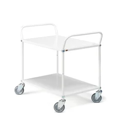 Hyllyvaunu SHUTTLE 2 hyllytasoa, 950x550 mm, valkoinen