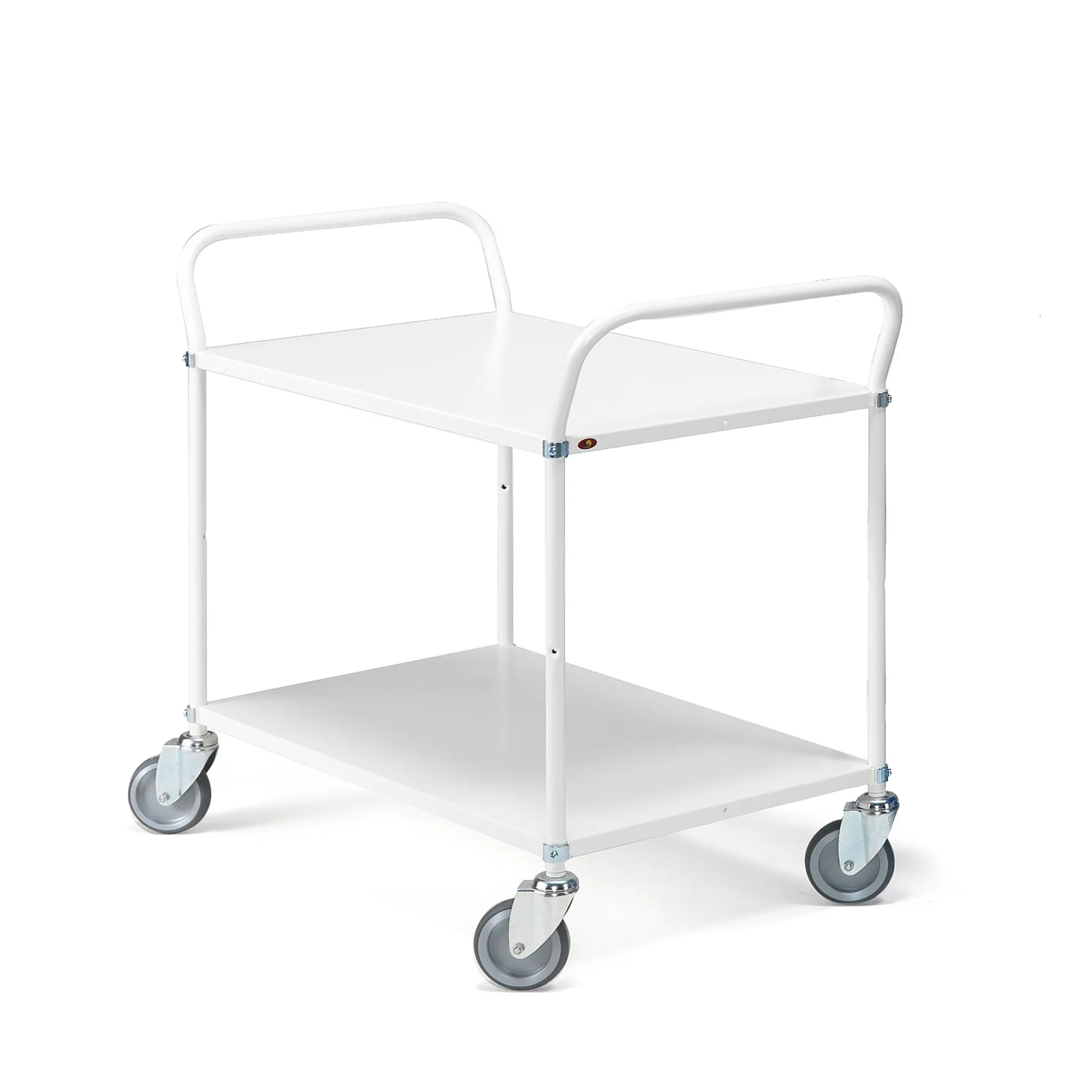 Hyllyvaunu SHUTTLE 2 hyllytasoa, 950x550 mm, valkoinen